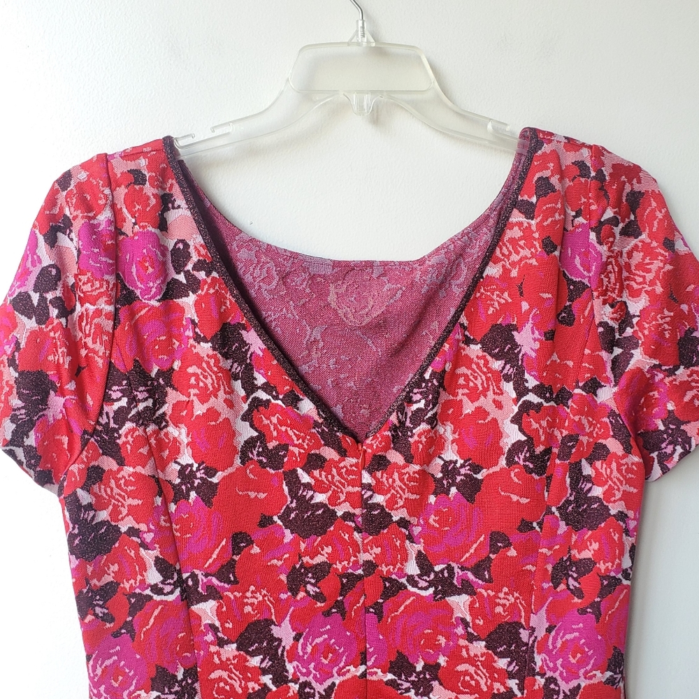 NWT St. John Floral Short Sleeve Dress - Picture 10 of 16